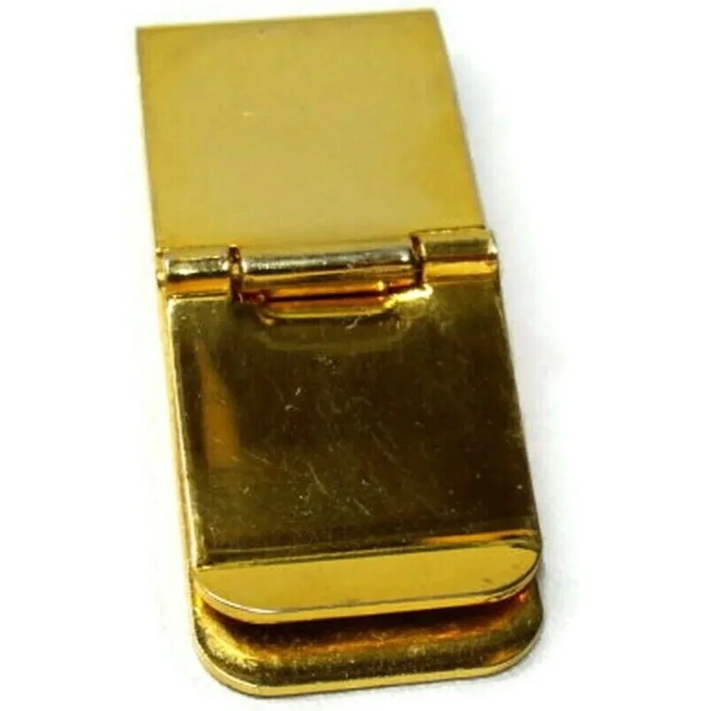 Gold Tone Engravable Money Clip Cash Holder Used